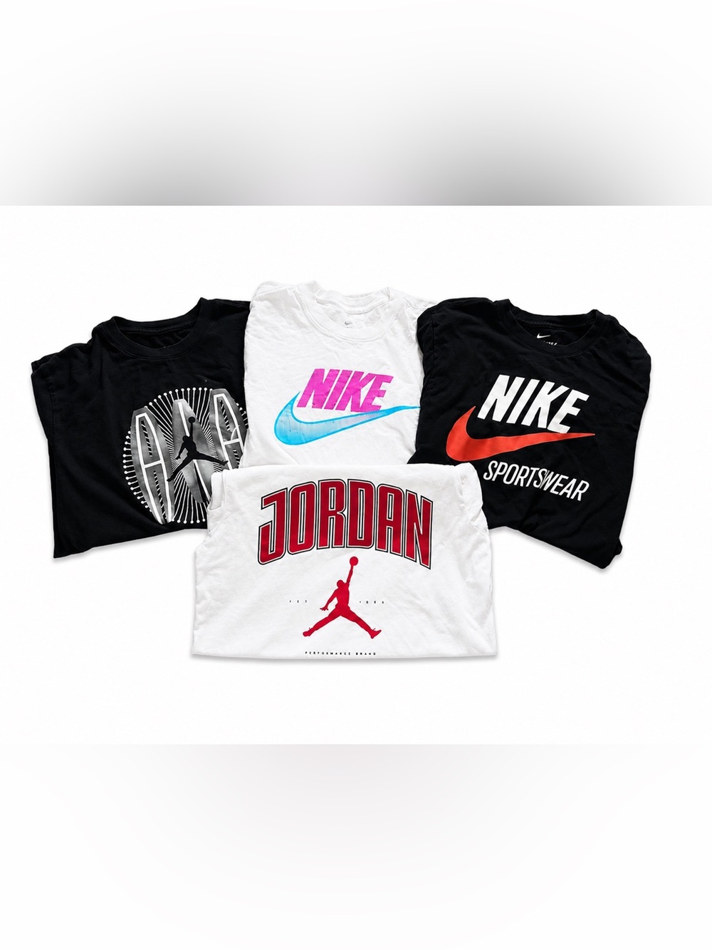 Nike Graphic Tee Bundle - White, Black, Red, Pink, Blue